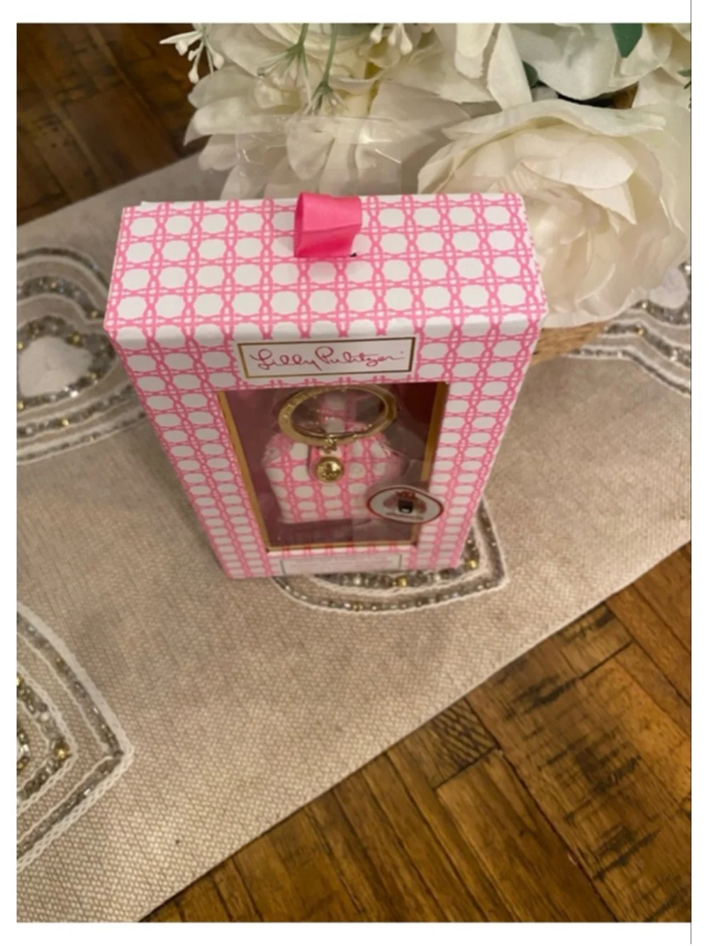 Lilly Pulitzer AirPods Case Keychain | Havana Pink Caning Earbud Holder